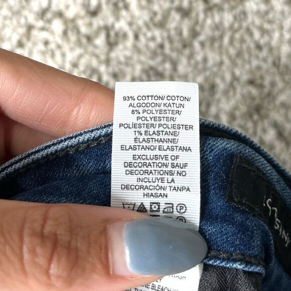 Lucky Brand Jeans Women’s 10 Floral Embroidered Dark Wash Denim Blue Skinny - Picture 5 of 8